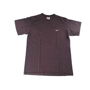 Vtg 90s Nike Mens M T-Shirt Brown Purple SS Embroidered Swoosh Y2K USA Made